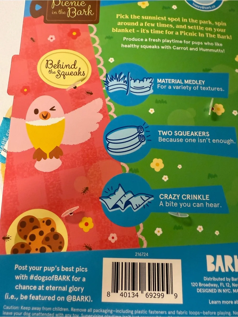 Bark Dog Chew Toy Squeaky Hummus Carrot Crinkle XS Small Med Pups Gift NWT